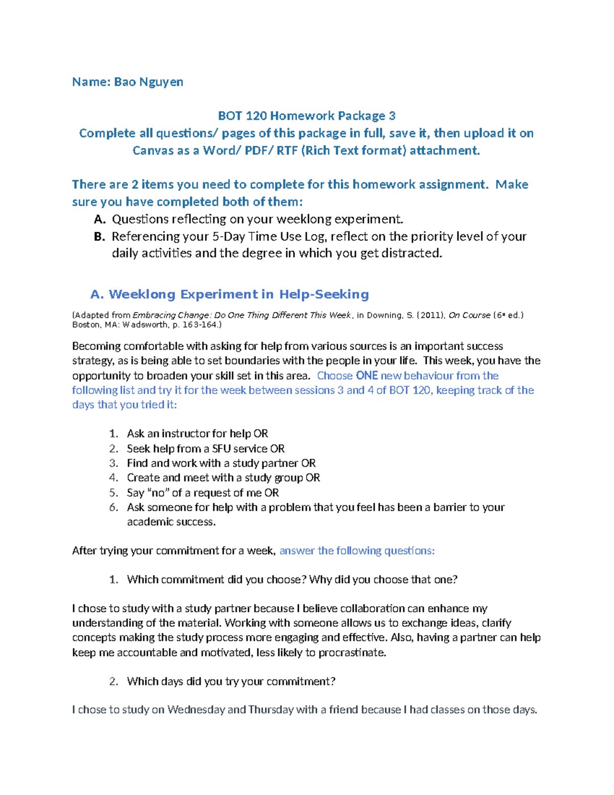 120 HW3 Fall 2024 (Bao Nguyen) - Name: Bao Nguyen BOT 120 Homework ...