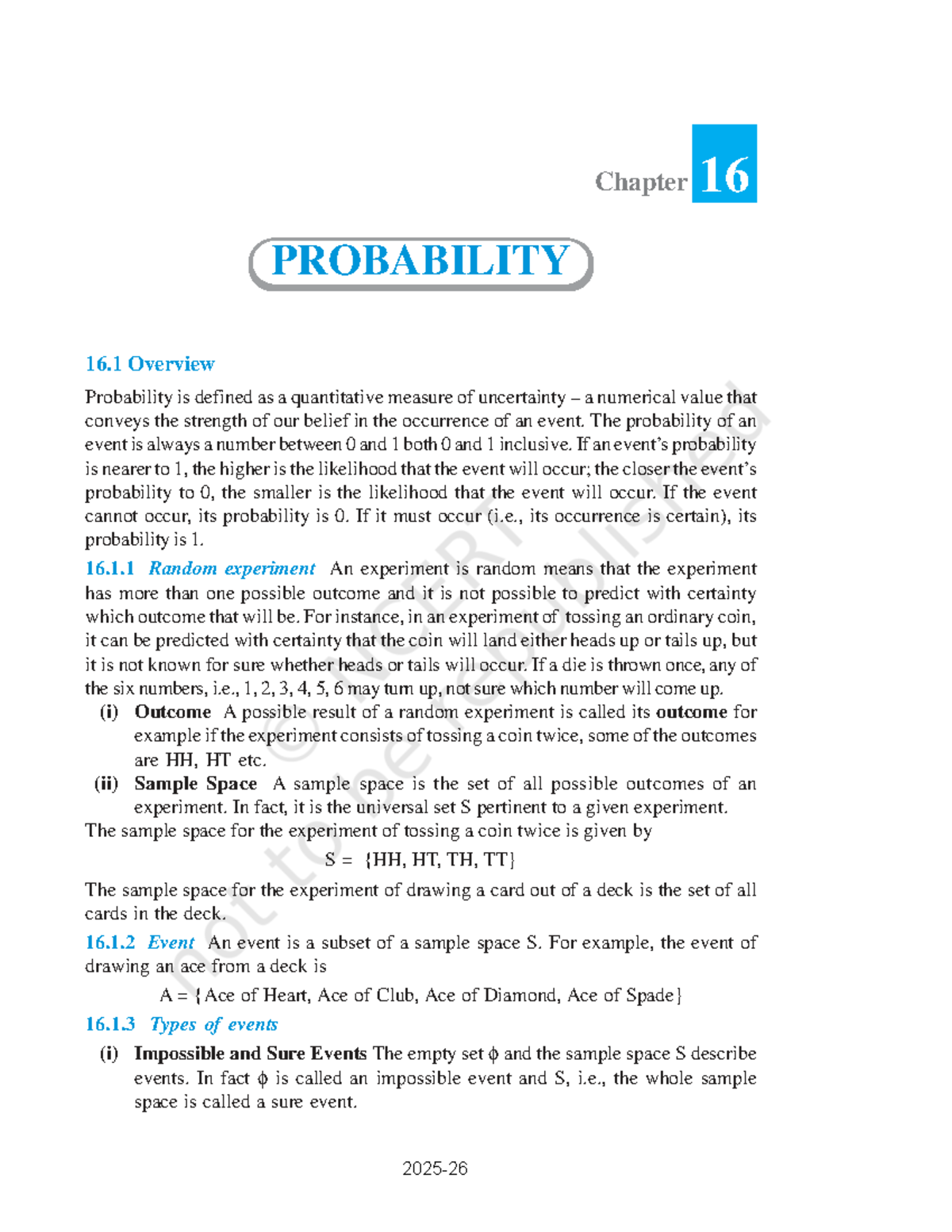 Chapter 16: Probability Concepts and Definitions (MATH 101) - Studocu