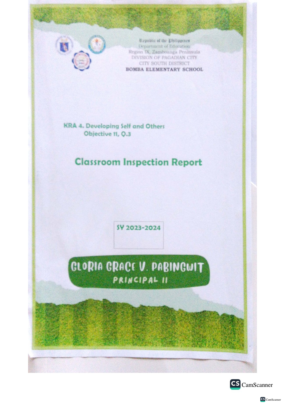 11.Q.3 Classroom Inspection Report - Republic of the Philippines ...