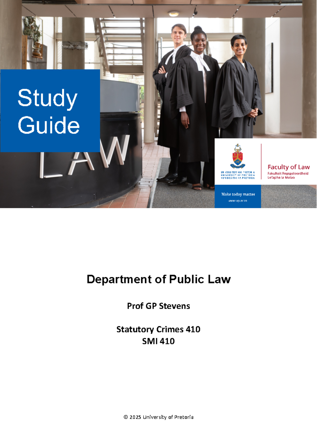 410 Study guide 2025 - Department of Public Law Prof GP Stevens ...