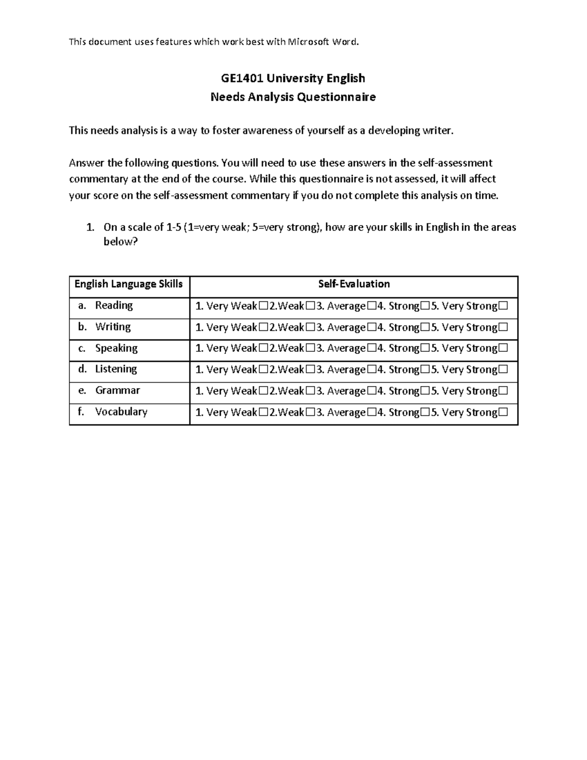 GE1401+Needs+Analysis+Questionnaire copy - This document uses features ...