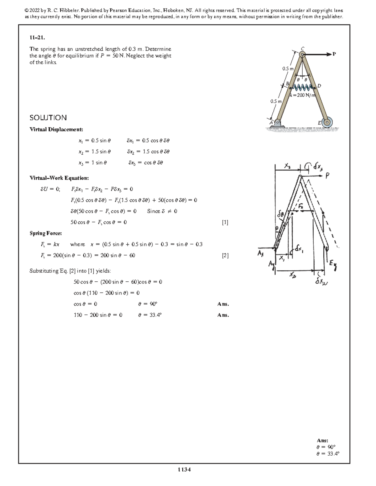 SWK 15th Ed Solution Manual: Spring Equilibrium Analysis - Studocu