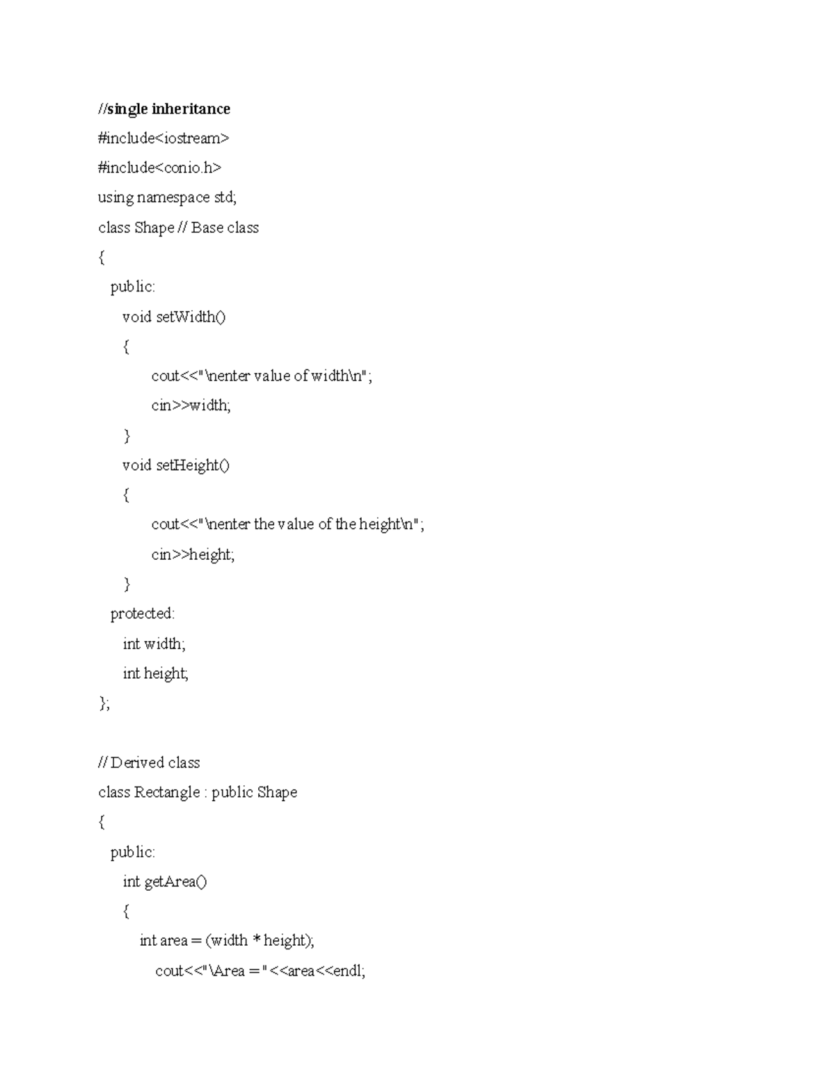 Inheritance Programs in C++ - JUYVVG - Studocu
