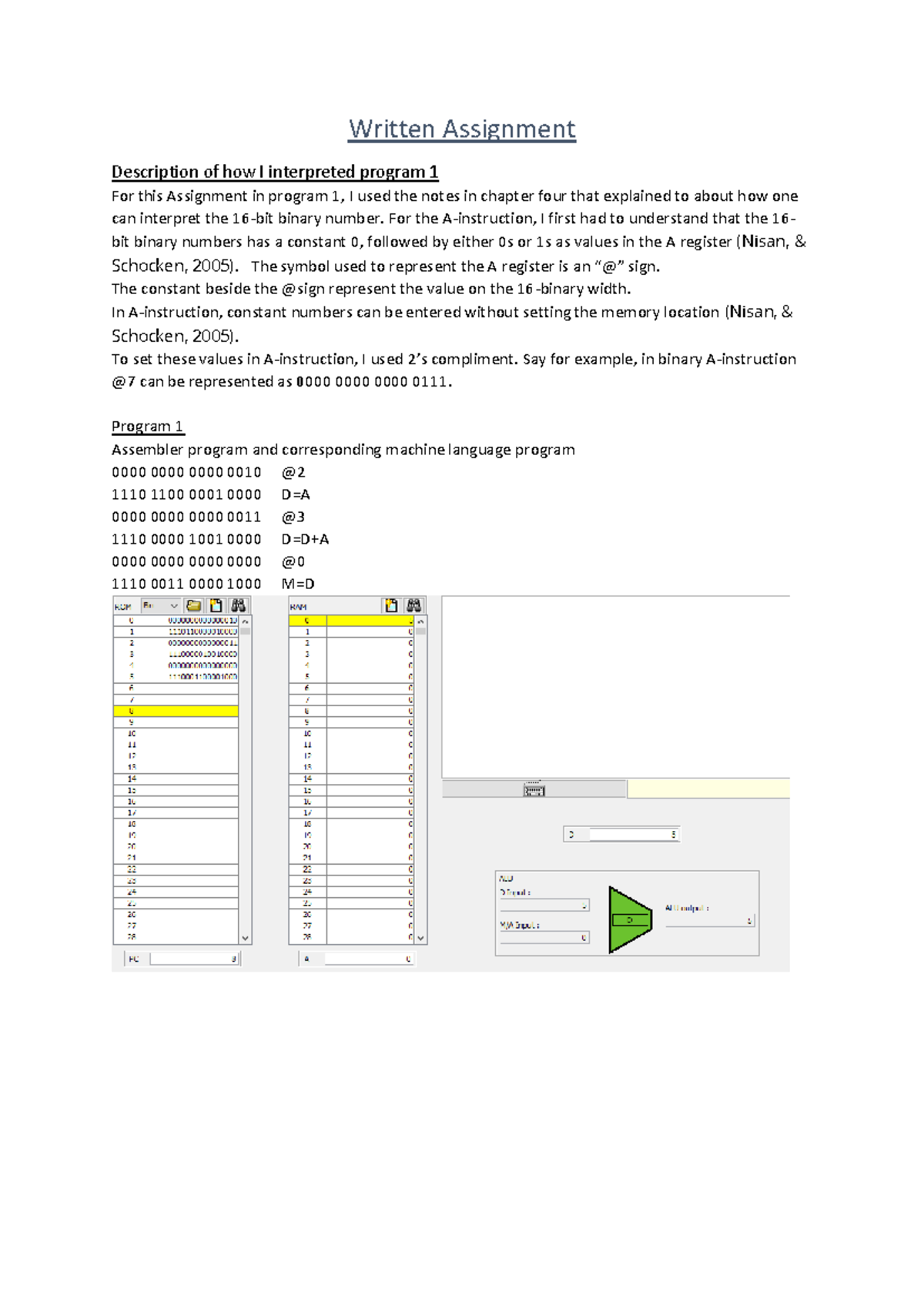 Written Assignment unit 6 - Written Assignment Description of how I ...
