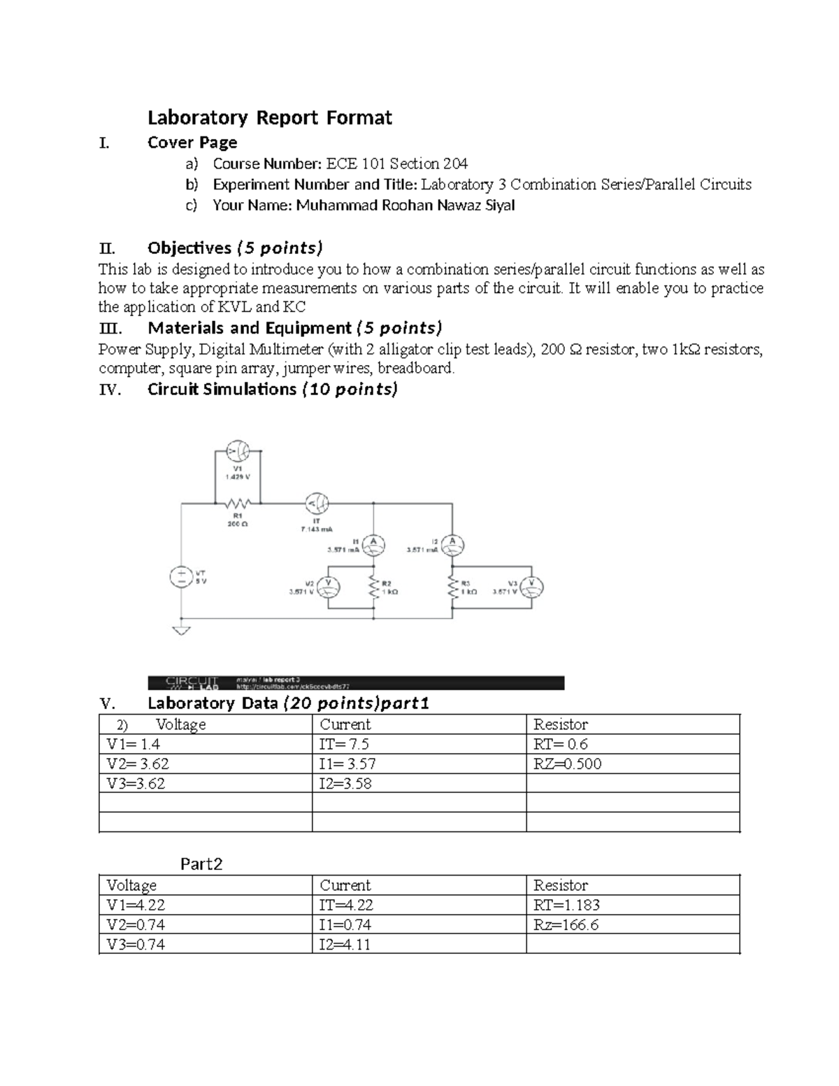 Laboratory Report 3 - lab work - Laboratory Report Format I. Cover Page ...