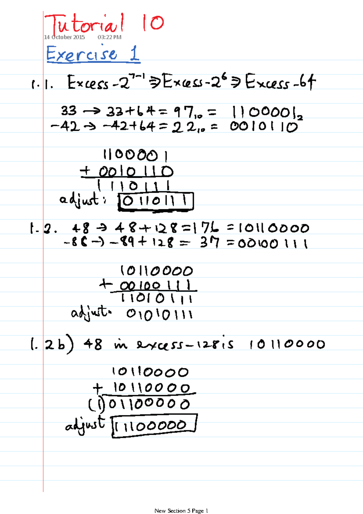 Tutorial seven num repr answers - COMP107 - Studocu
