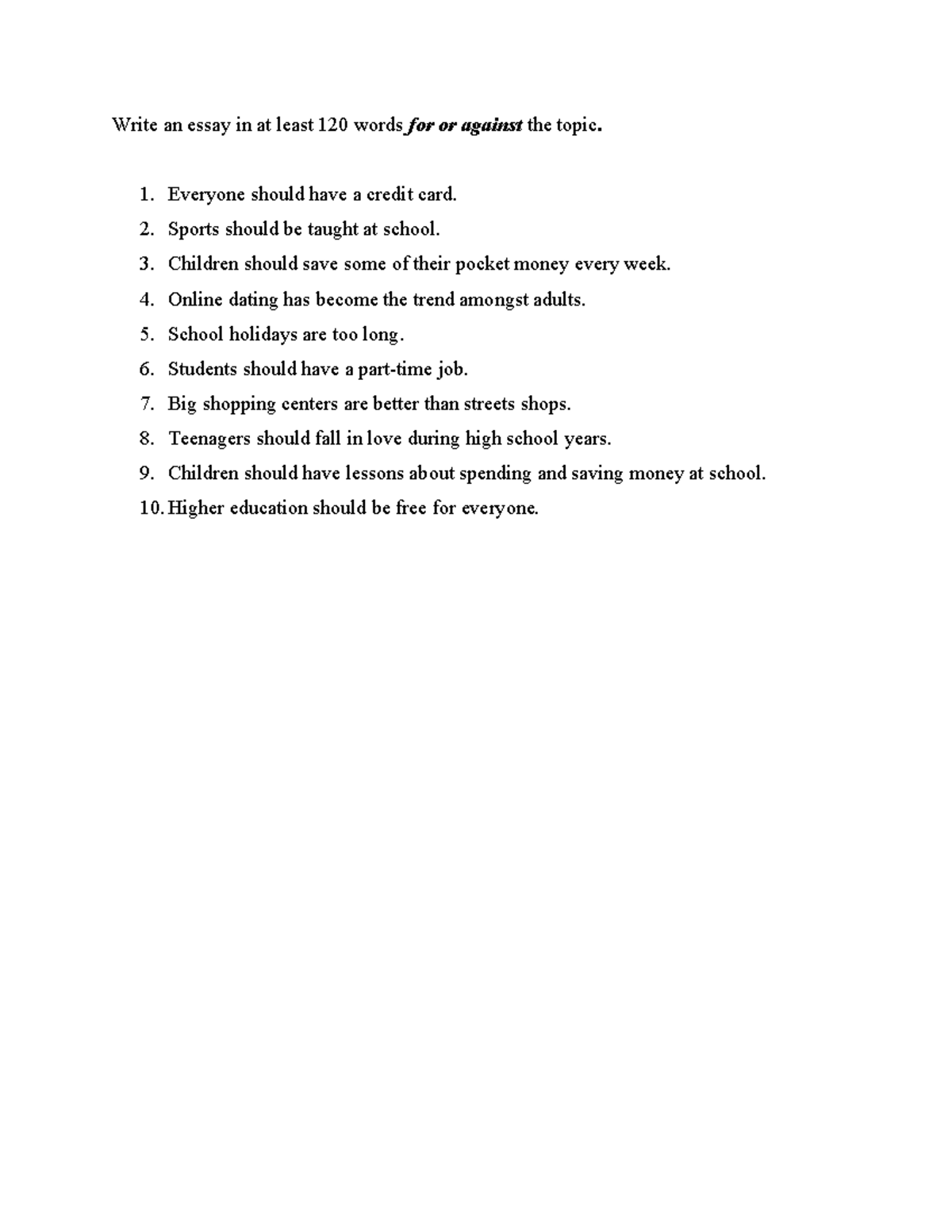 TA3 Writing P2 TIẾNG ANH 3 - Write an essay in at least 120 words for ...