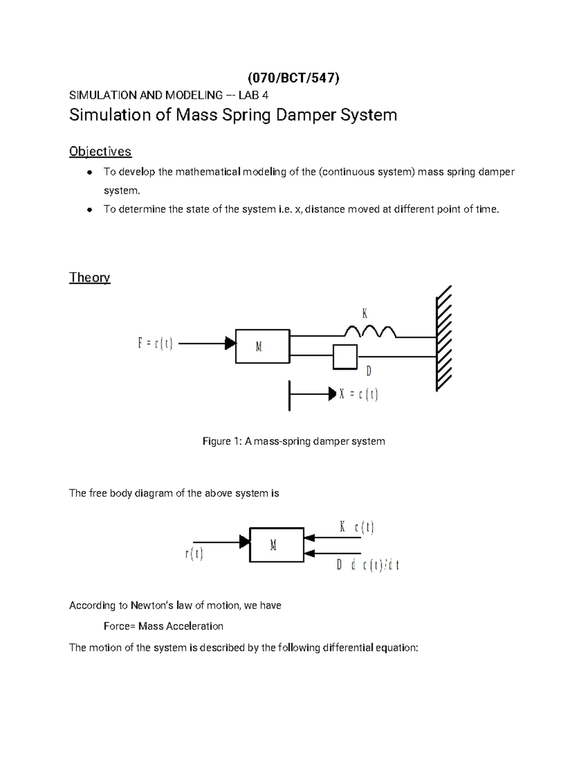 Lab 1 - lab note - (070/BCT/547) SIMULATION AND MODELING - LAB 1 ...