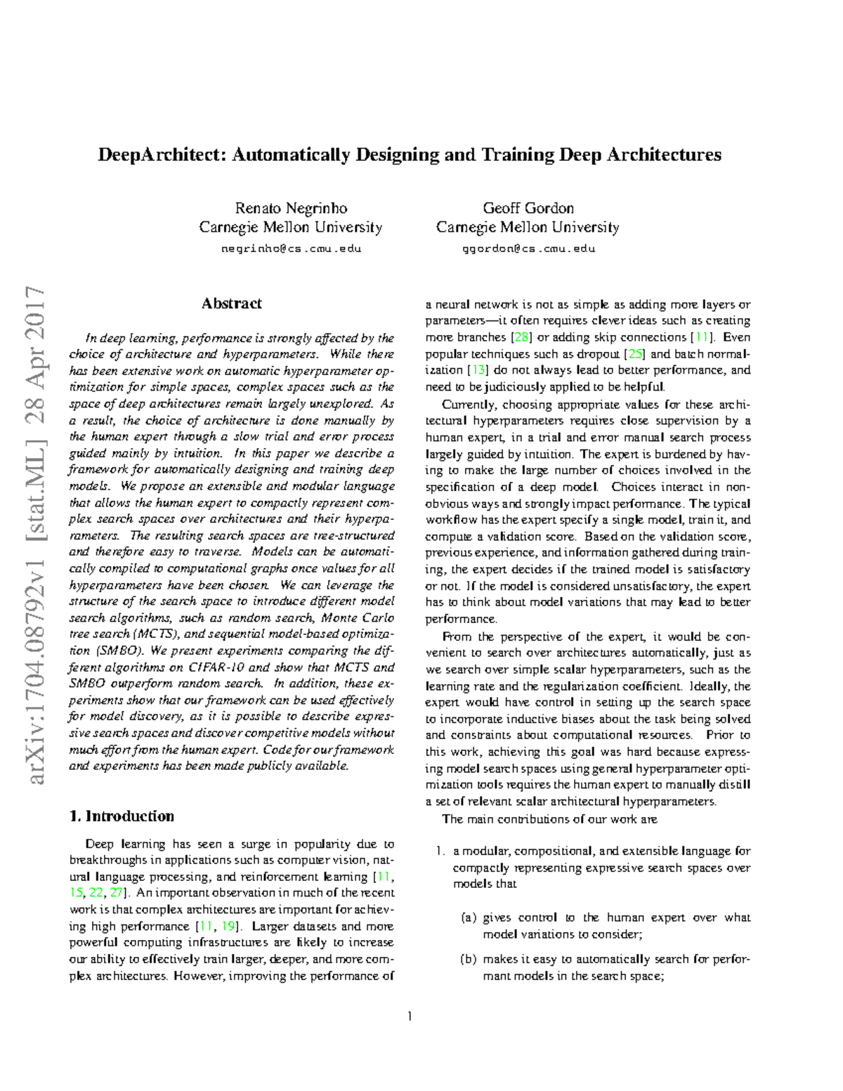 DeepArchitect: Automated Design and Training of Deep Learning Models ...