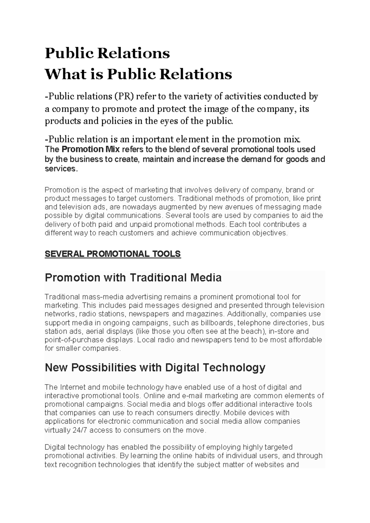Public Relations (PR) Overview: Tools and Techniques for Success - Studocu