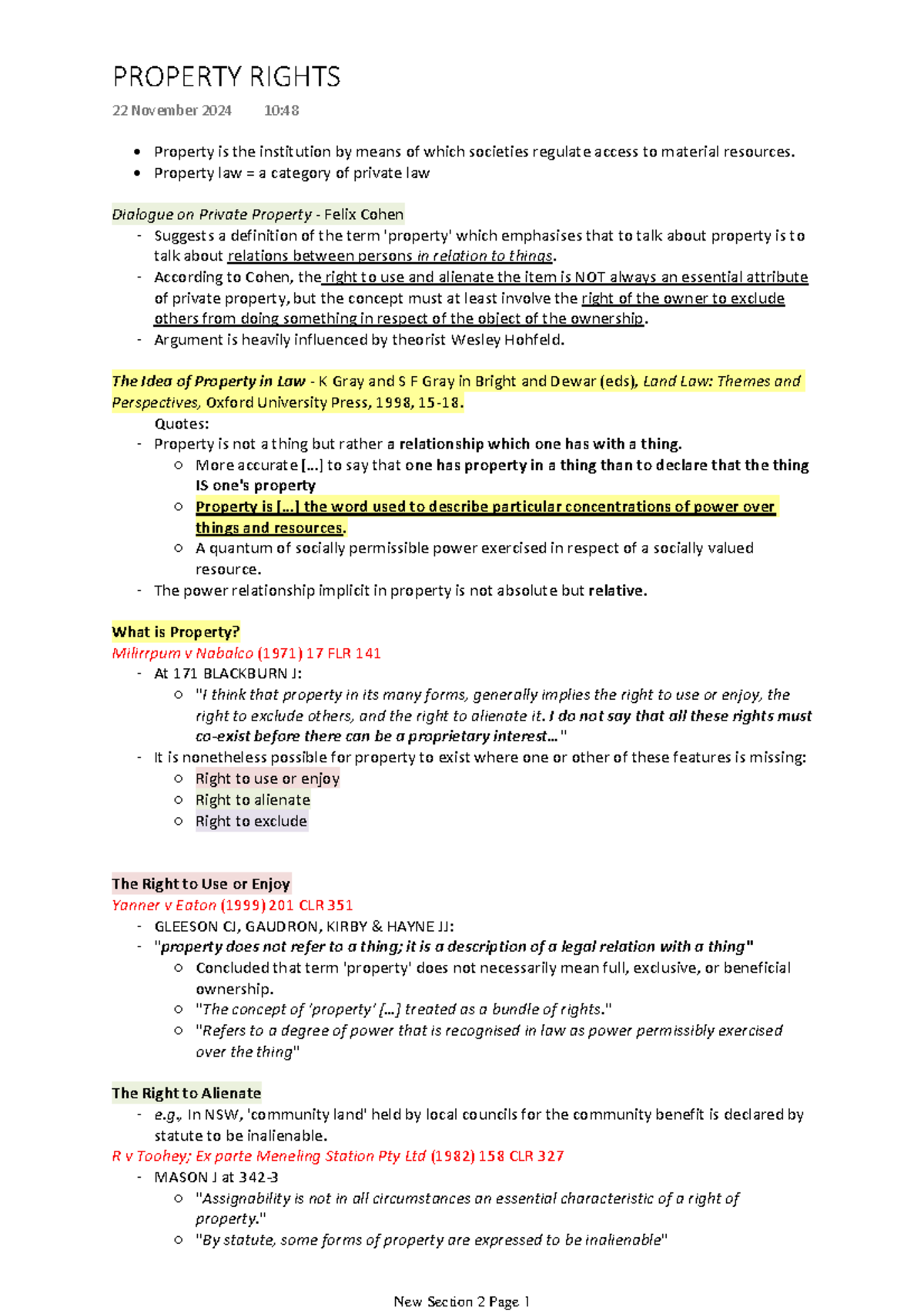 Property Rights - Property is the institution by means of which ...