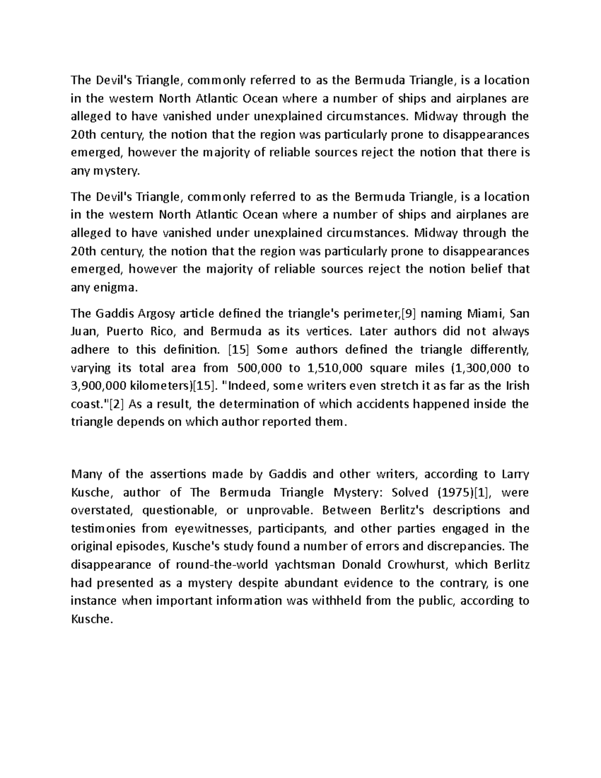 environmental science - The Devil's Triangle, commonly referred to as ...