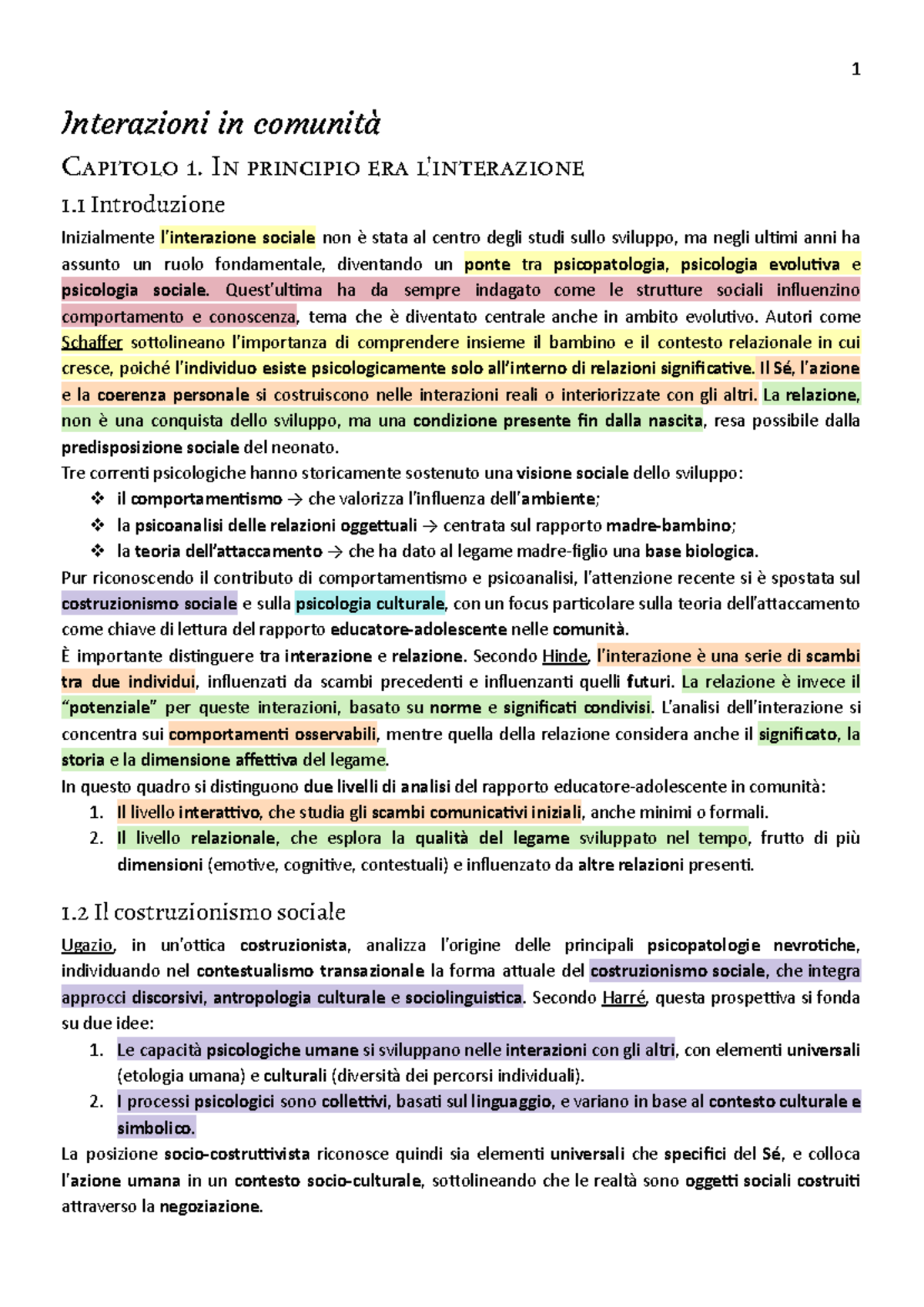 Interazioni in Comunità: Teorie e Pratiche Psicologiche - Studocu