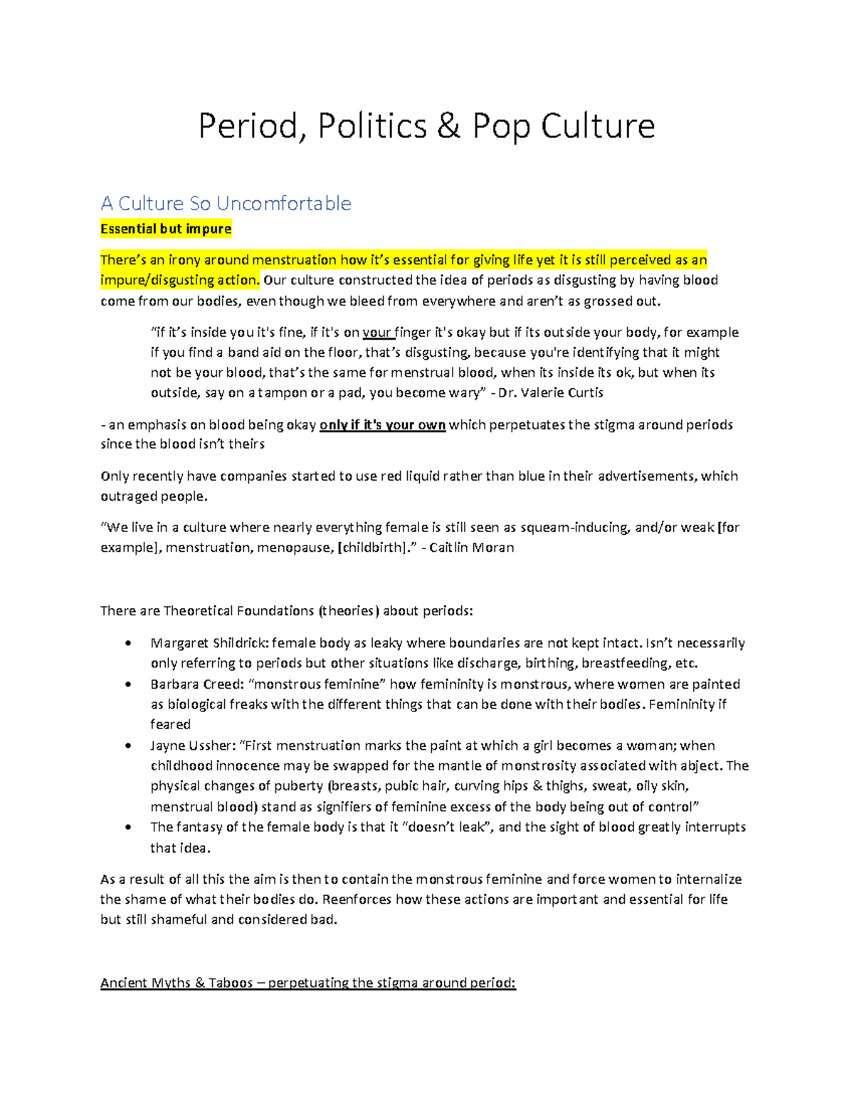 GSWS Pop Culture Week 12 - Period, Politics & Pop Culture A Culture So ...