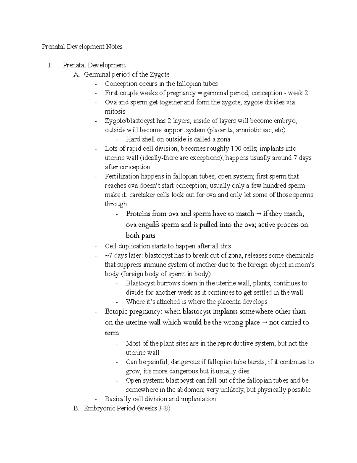Chapter 3 Lecture Notes: Overview of Prenatal Development - Studocu