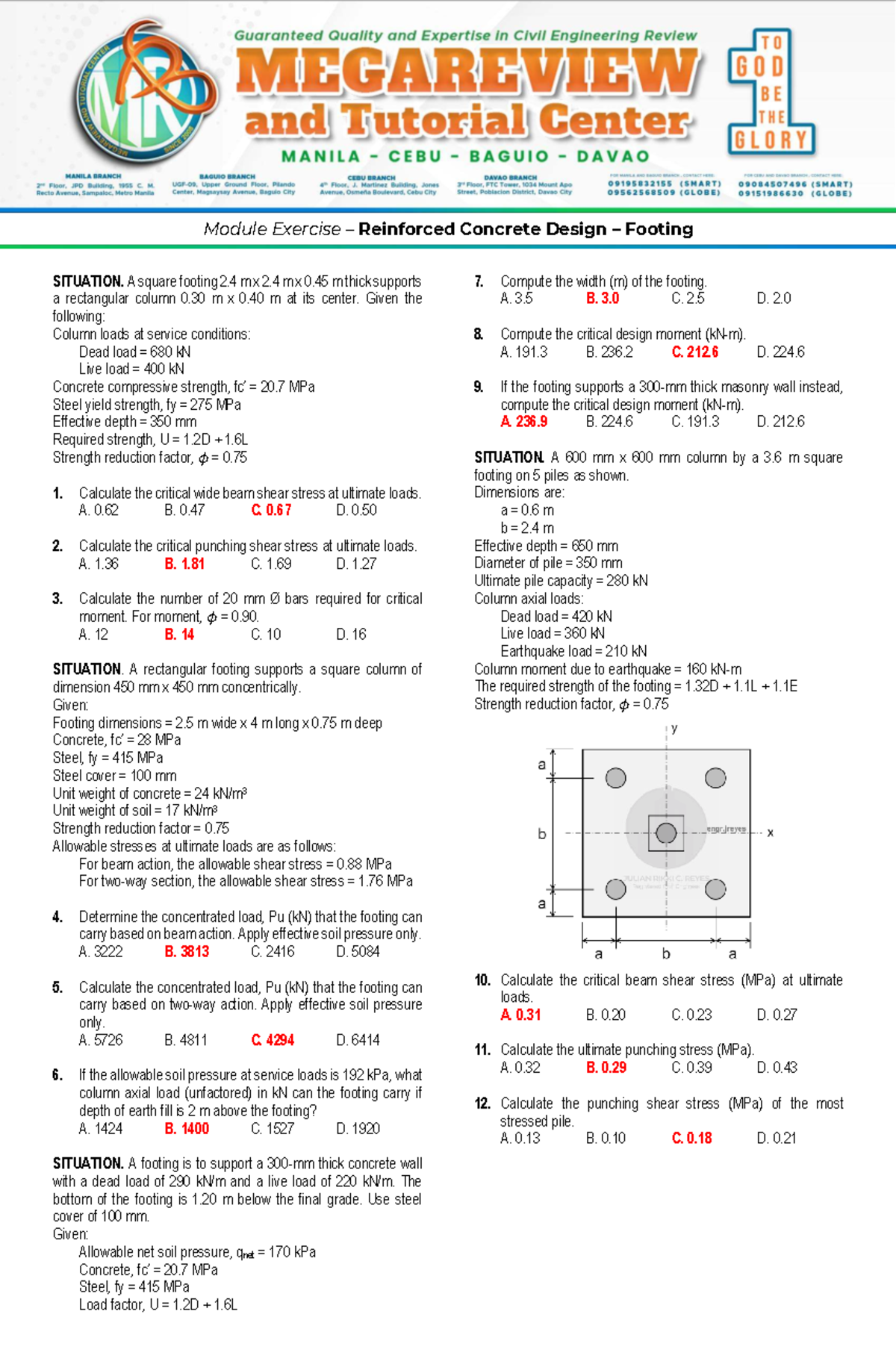 Module Exercise - RCD Footing Design Analysis (March 2026) - Studocu
