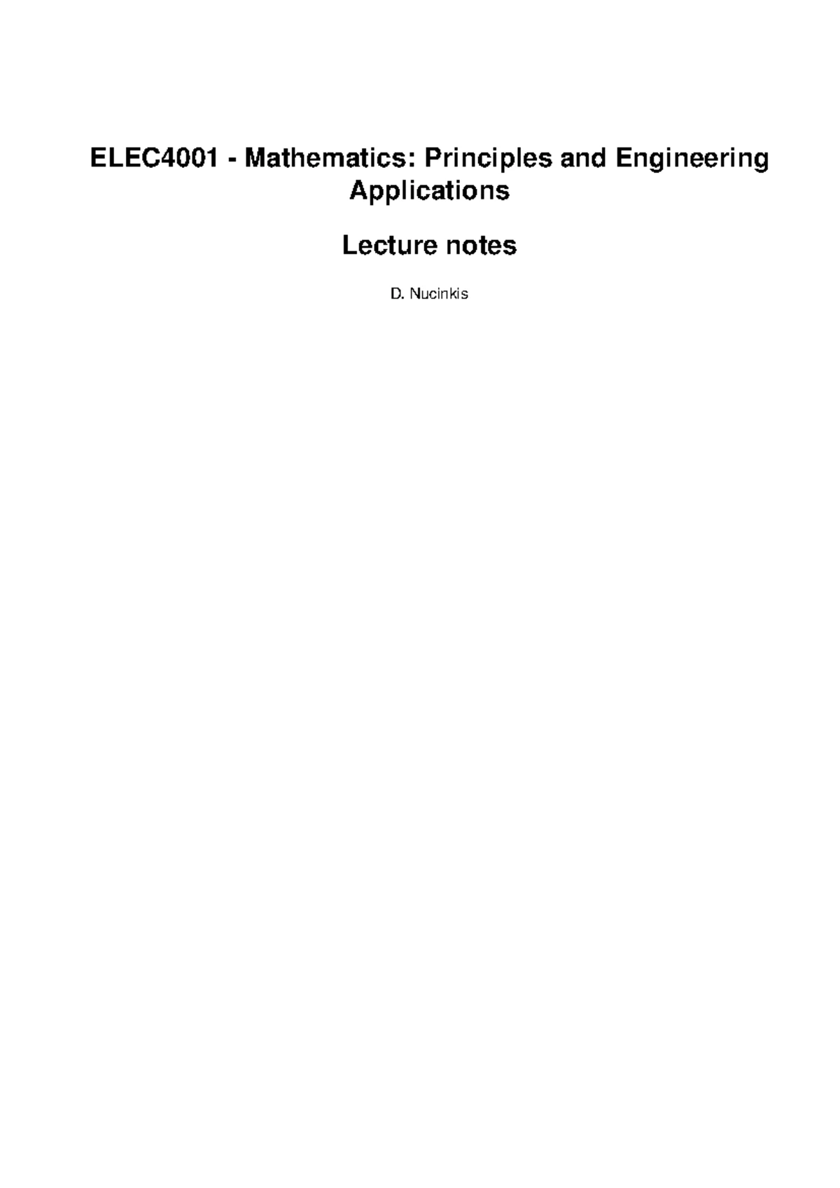 EE notes 202425 complete T1 - ELEC40012B - Mathematics 1B Lecture notes ...
