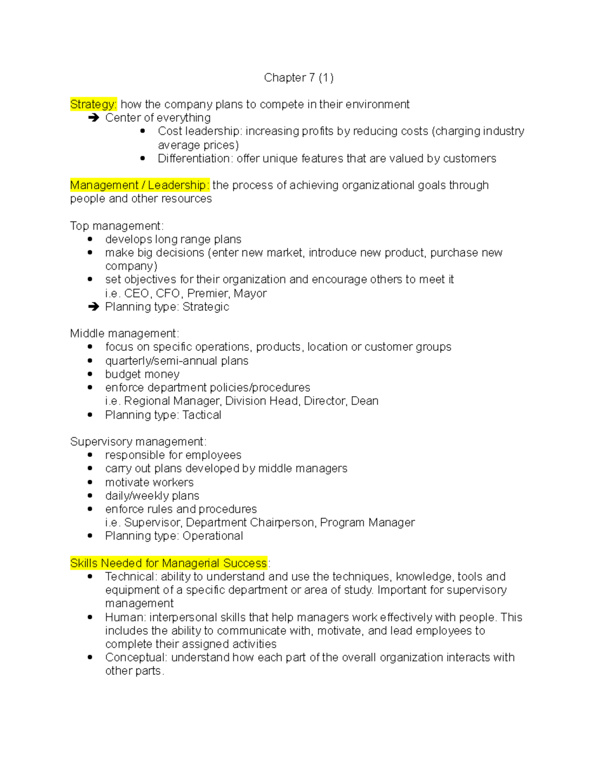 Business II Final Exam Comprehensive Notes on Management & Marketing ...