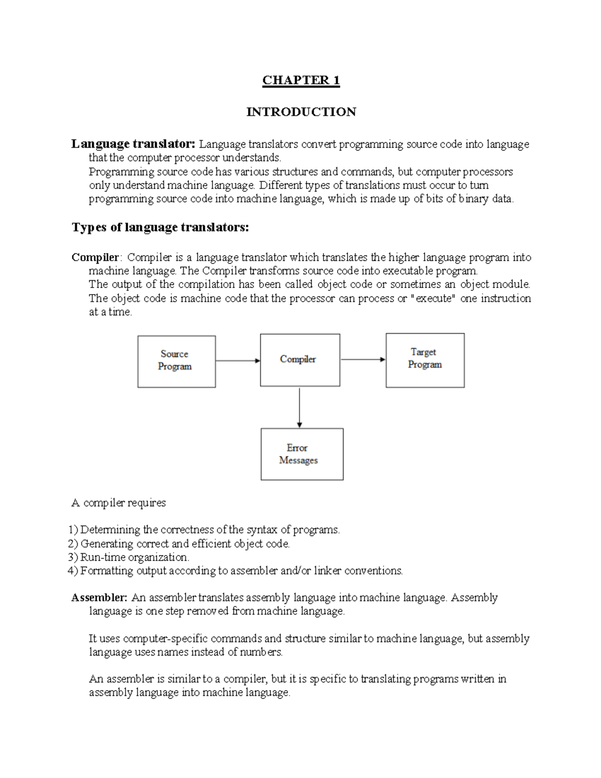 Compiler Final Exam Notes - Overview of Language Translators - Studocu