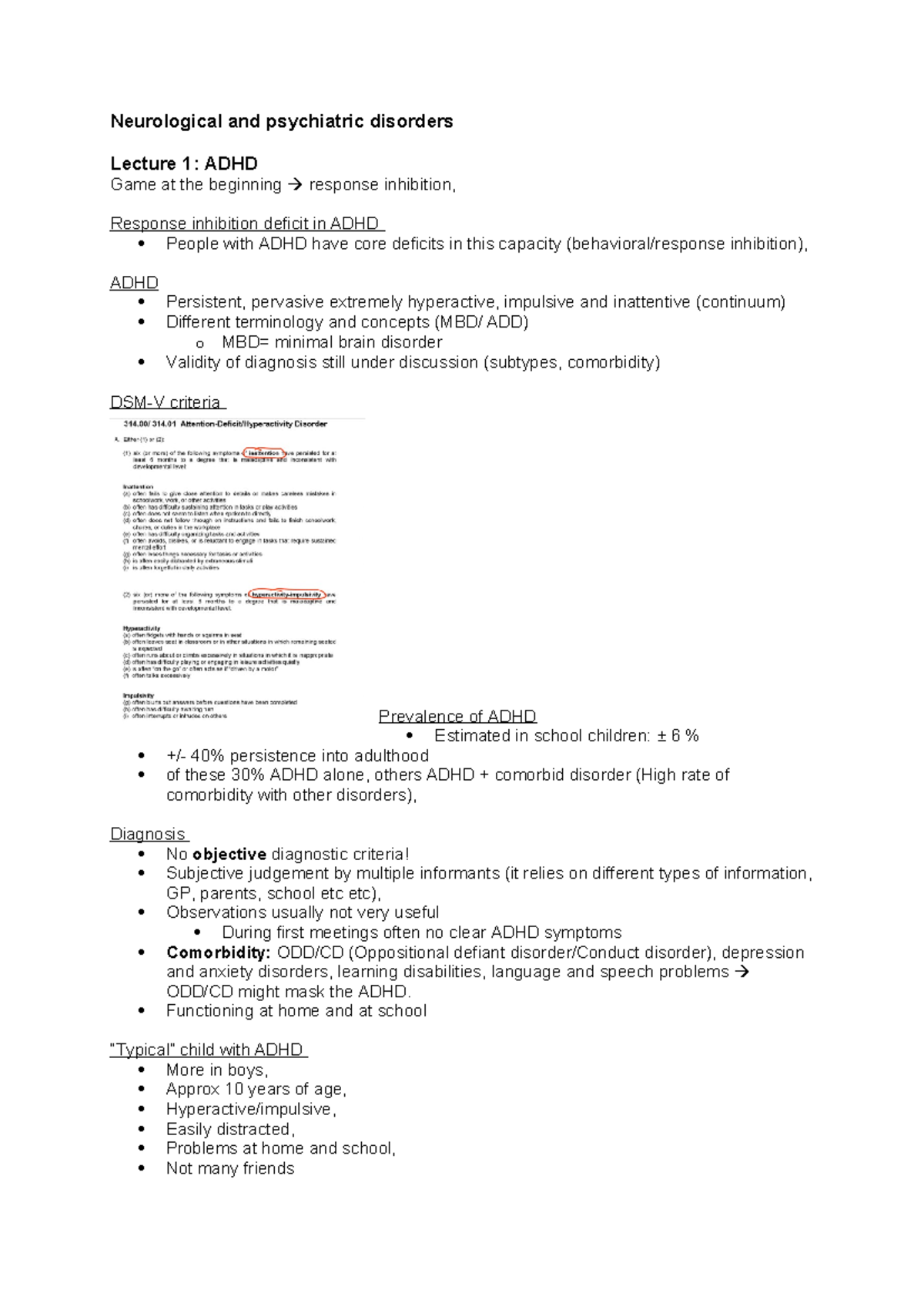 Lecture Notes on Neurological & Psychiatric Disorders (Course Code ...