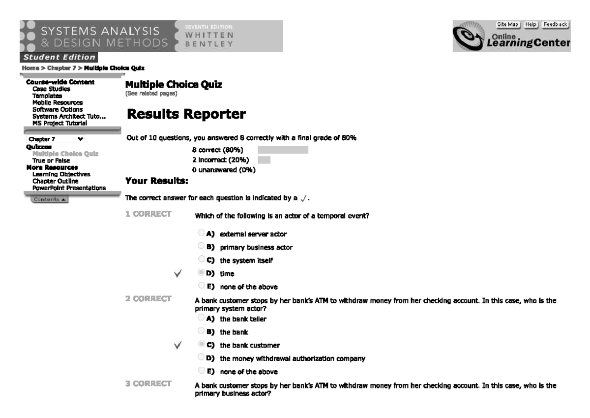 SE 7 - Systems Analysis Chapter 7 Multiple Choice Quiz Notes - Studocu