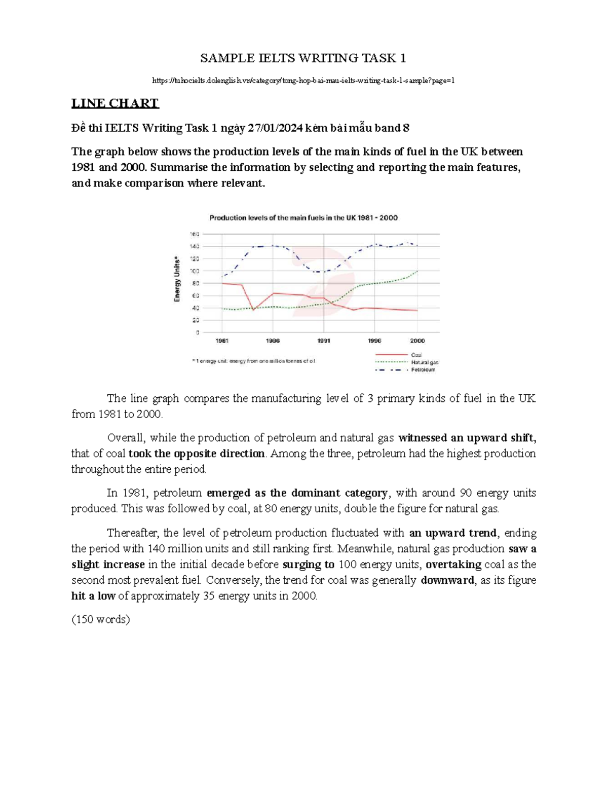 SAMPLE IELTS WRITING TASK 1: LINE CHART ANALYSIS AND COMPARISONS - Studocu
