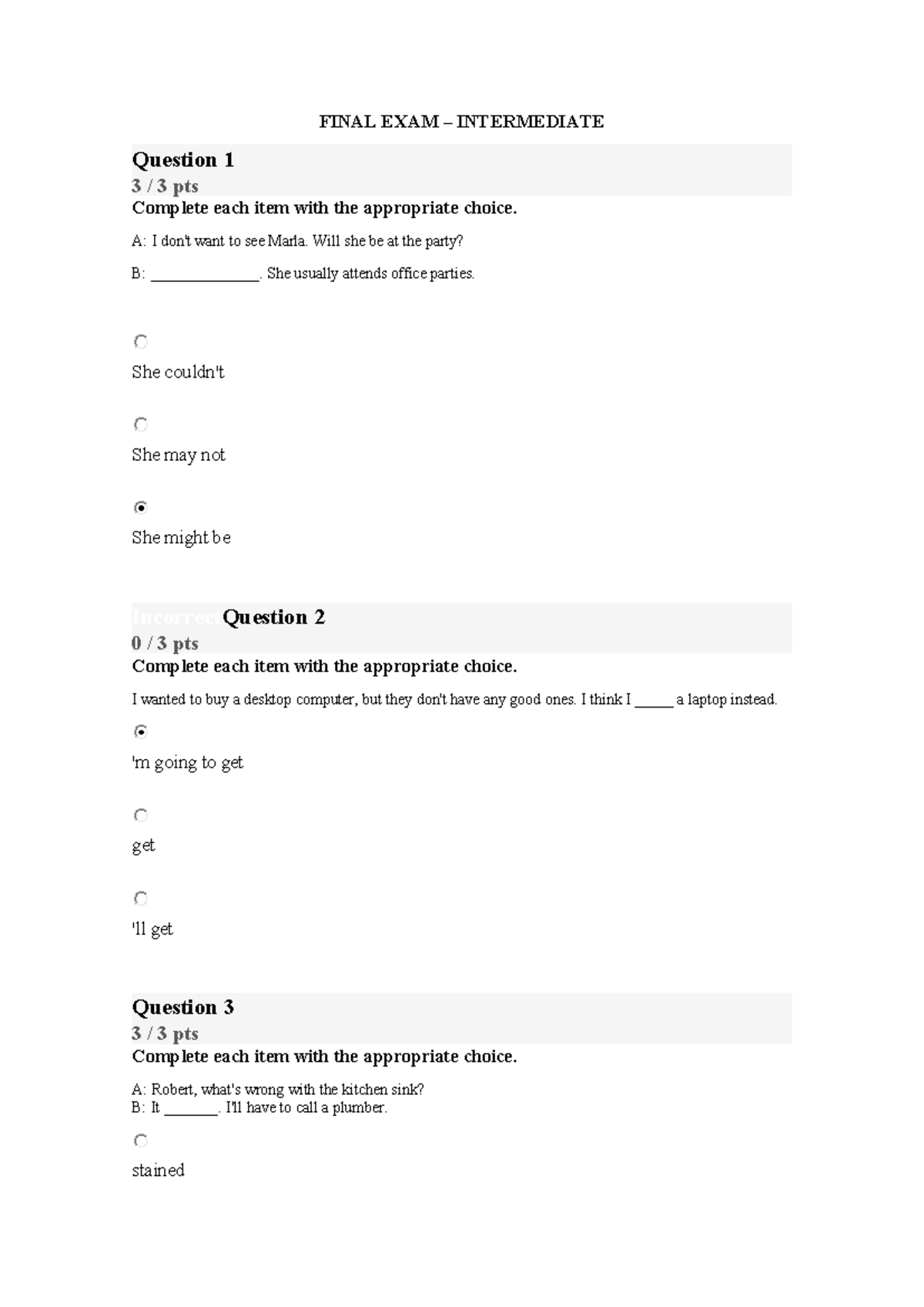FINAL EXAM INTERMEDIATE: Question Responses and Task Formulation - Studocu