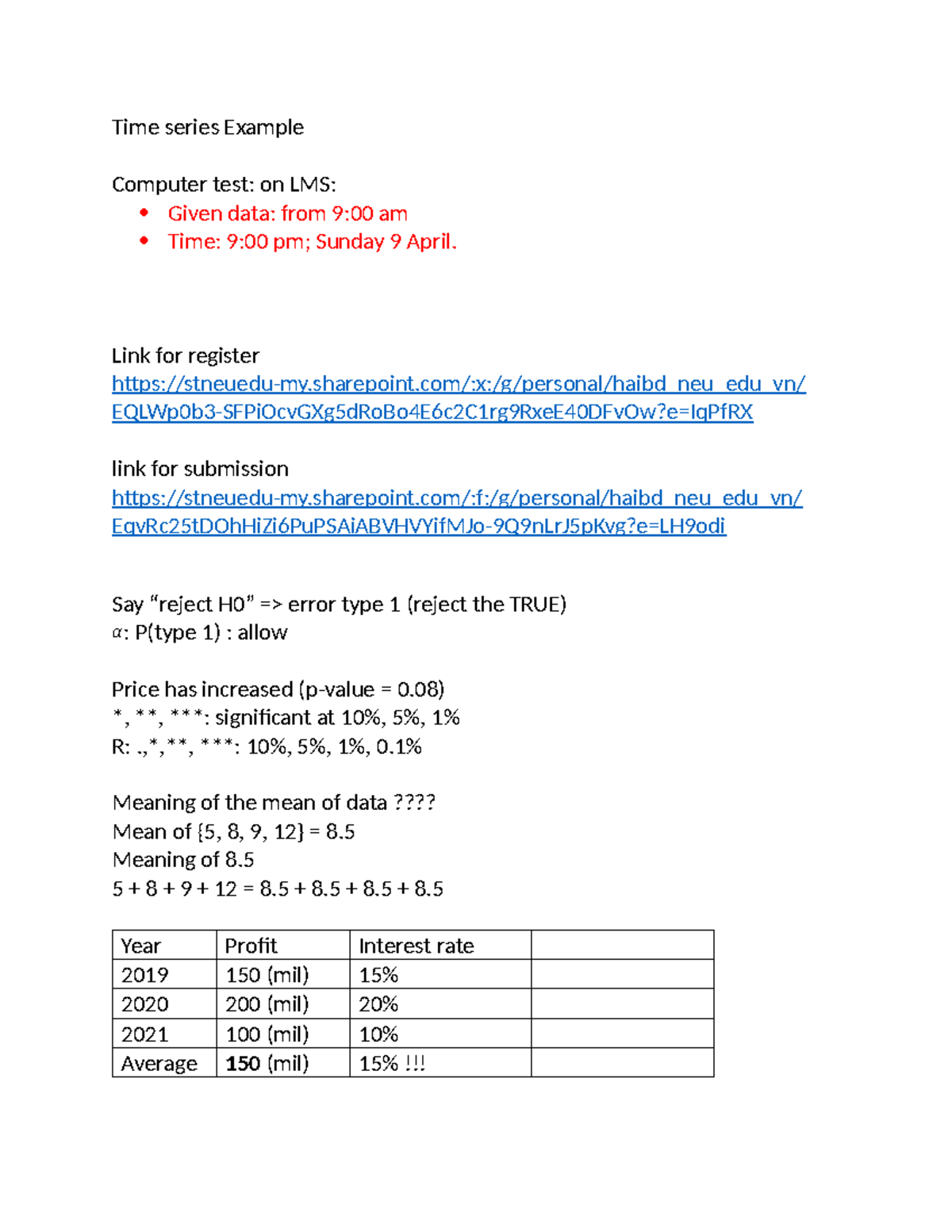 Time Series Analysis Example: Computer Test (Course Code) - Studocu
