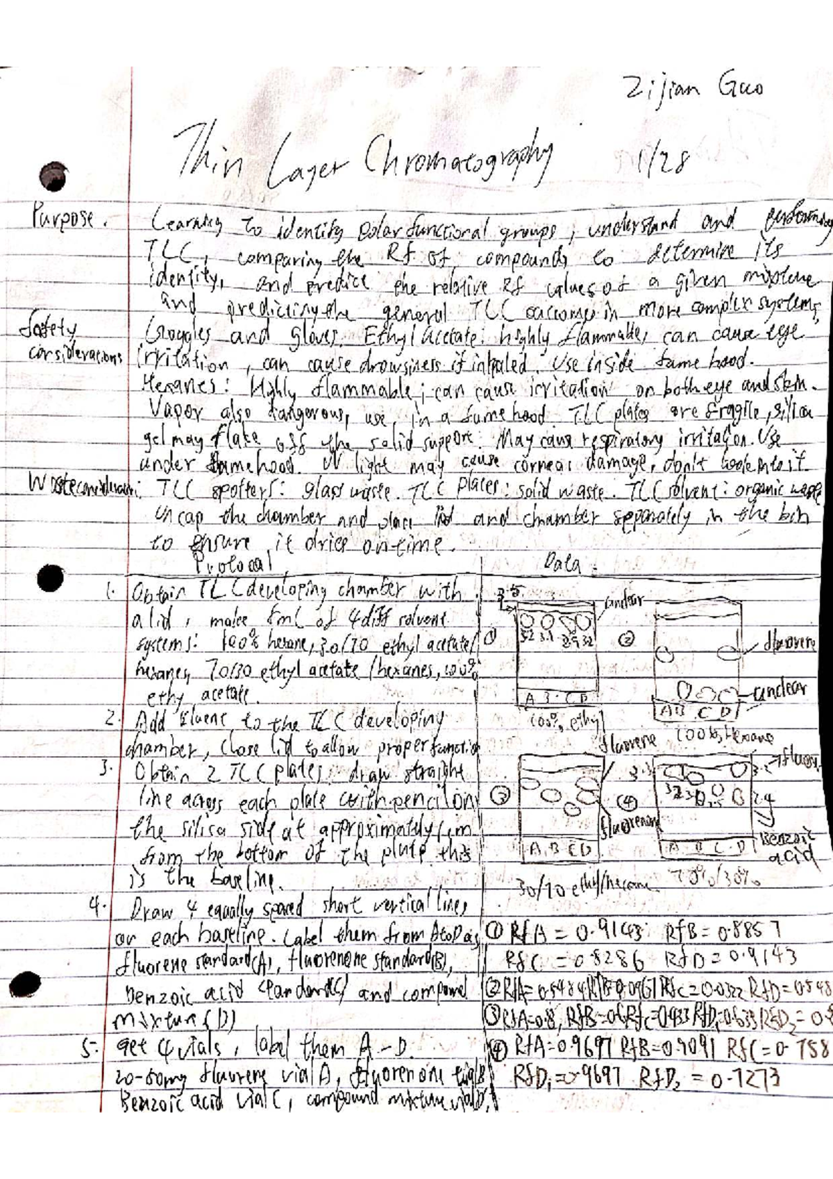 TLC Experiment Notes: Identifying Polar Groups and Safety Protocols ...