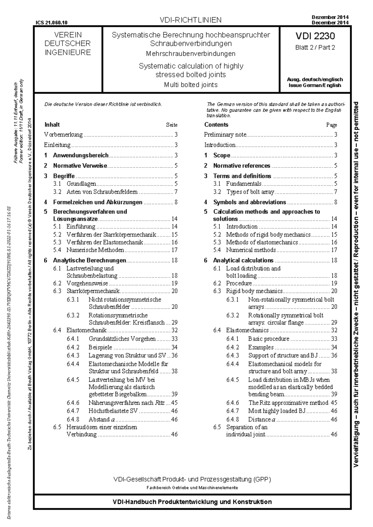 VDI 2230 Part 2: Systematic Calculation of High-Stressed Joints - Studocu
