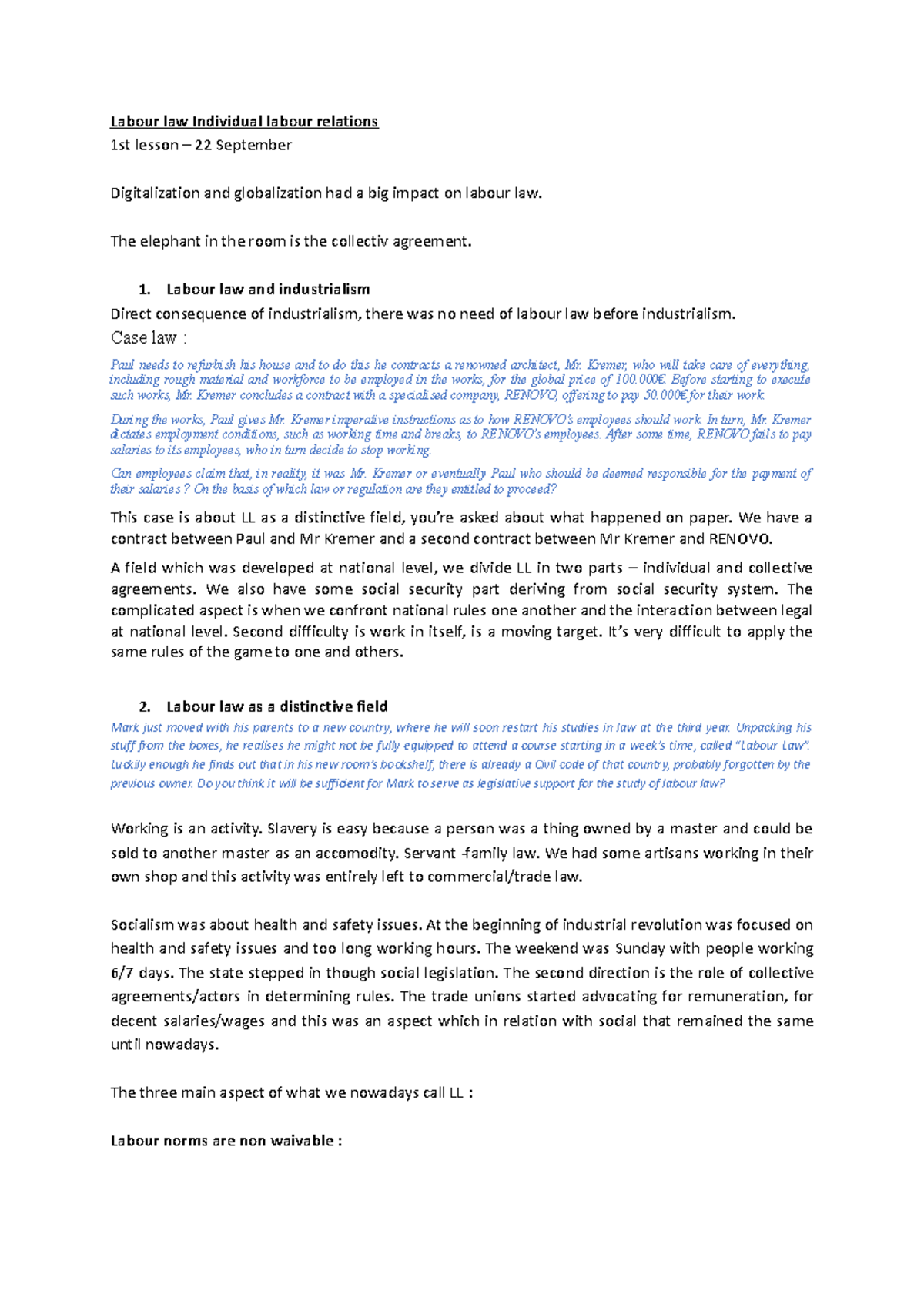 LL Lecture 1: Introduction to Labour Law and Its Key Concepts - Studocu