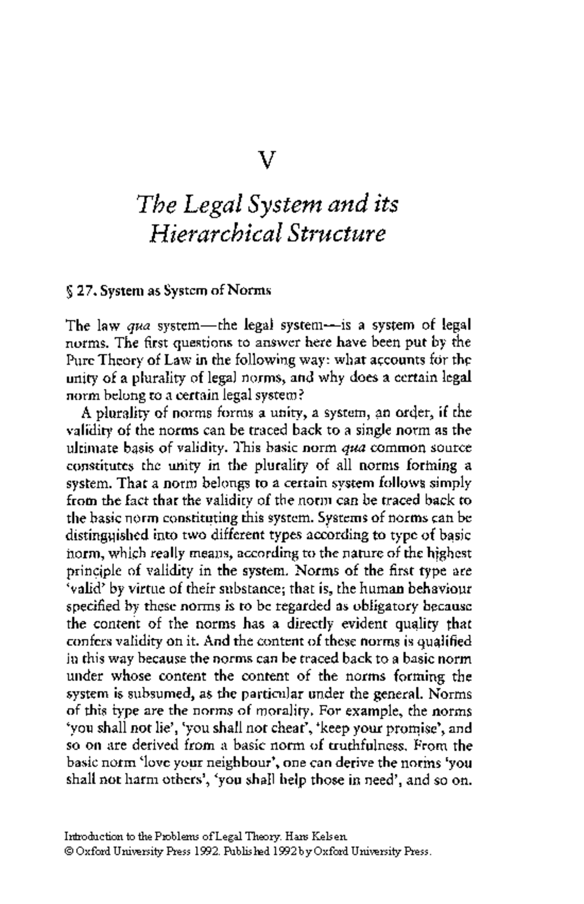 Kelsen's Pure Theory of Law: Hierarchical Structure & Norms (6 ...