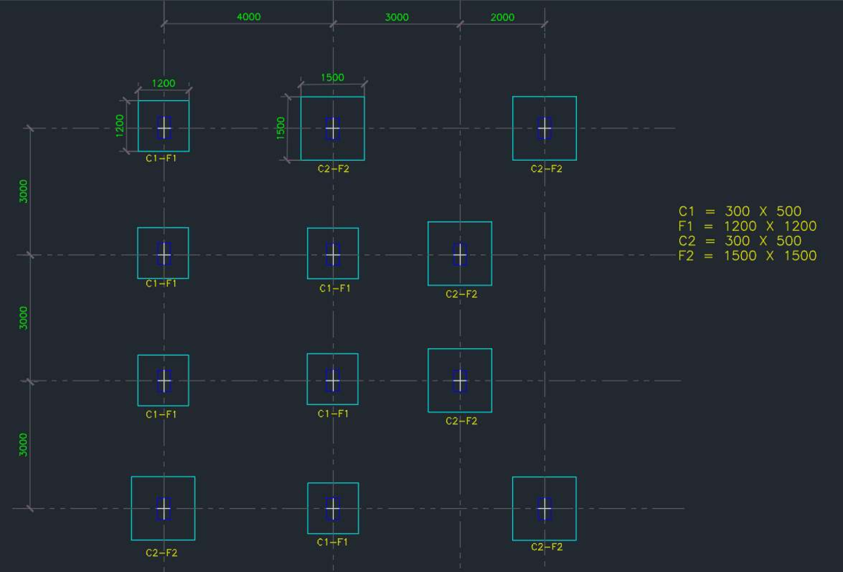 Column Footing - Computer Engineering Drafting and Design - 1200 1200 ...