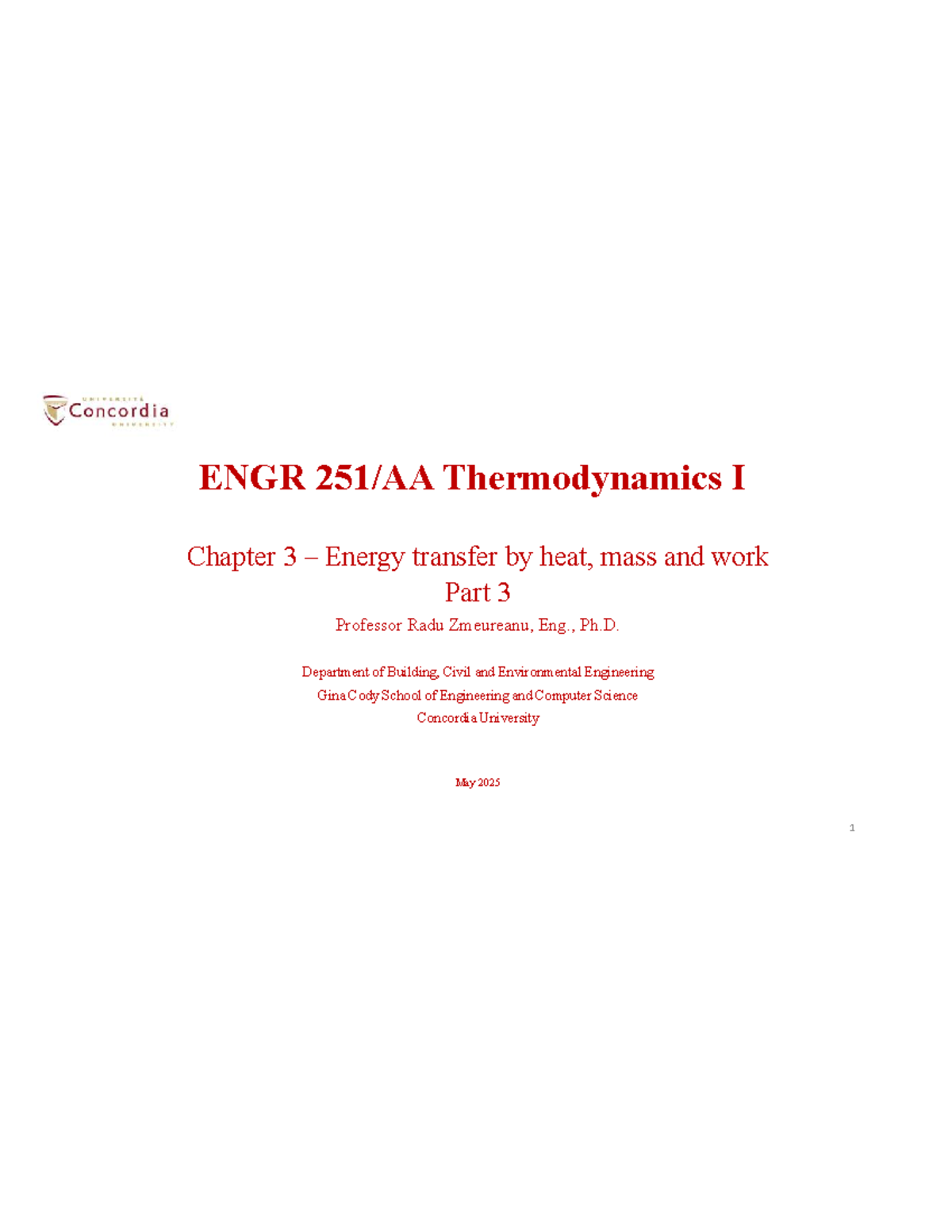 ENGR 202 Thermodynamics I Chapter 3: Energy Transfer and Work - Studocu