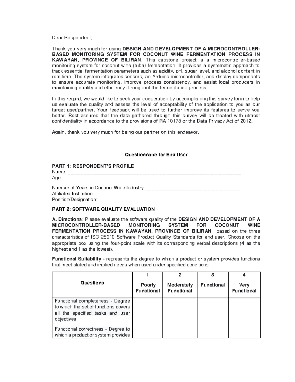 Capstone Project: Monitoring System for Coconut Wine Fermentation ...