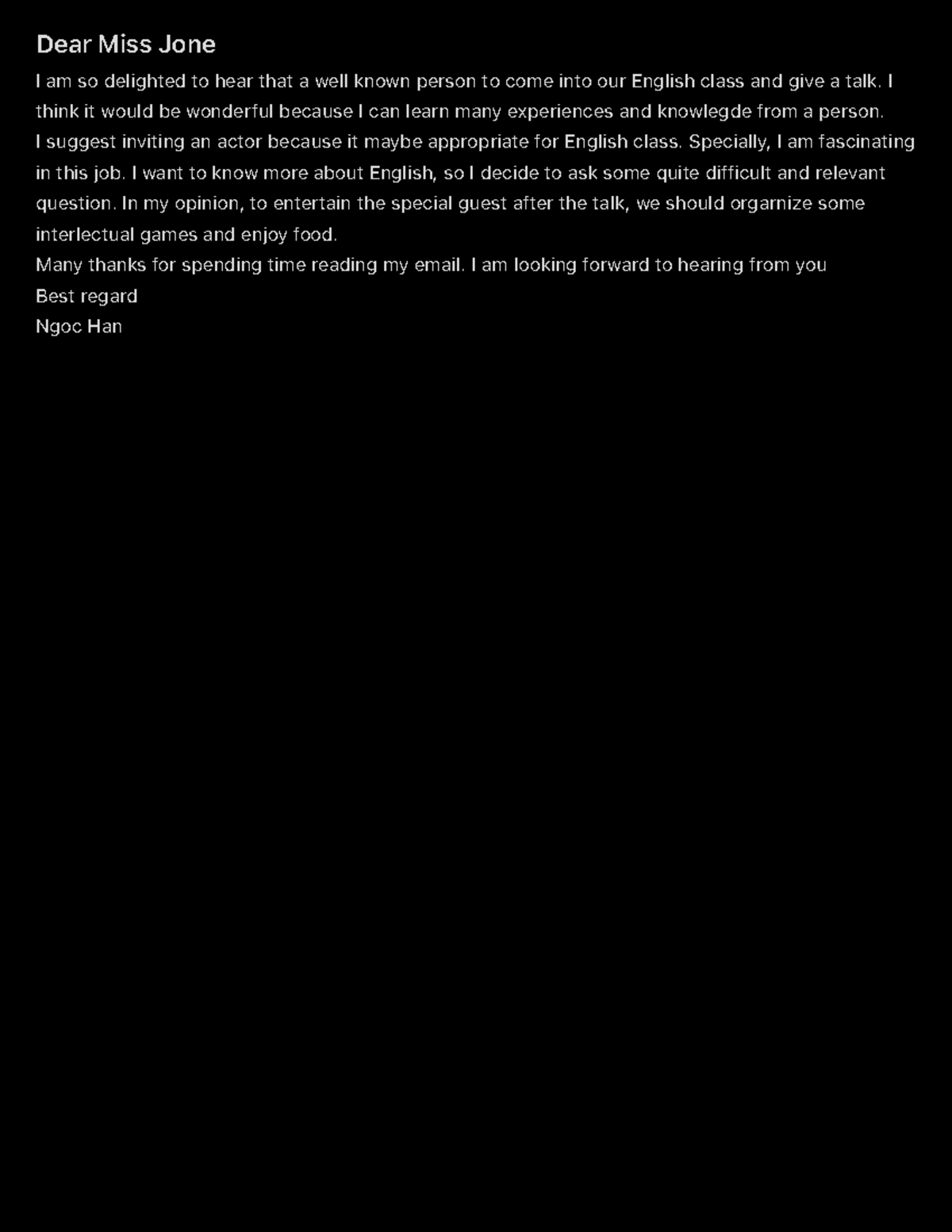 Proposal for Guest Speaker in English Class - Studocu