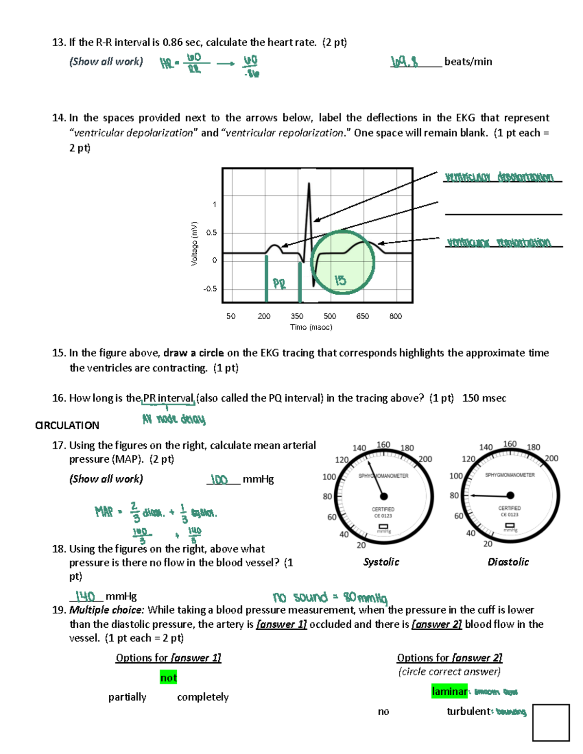 BIO 101 Final Exam Practice: Heart Rate & EKG Analysis - Studocu