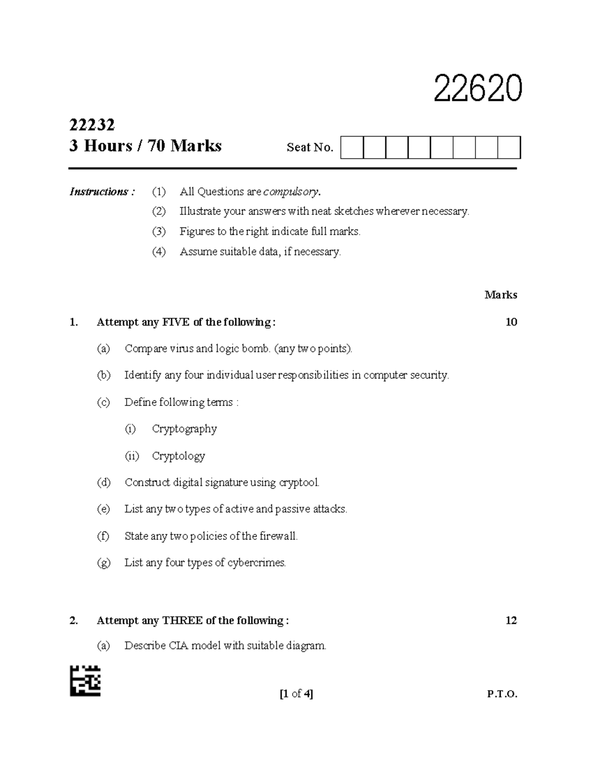 NIS 22620 Summer 2023 Final Exam Question Paper - 70 Marks - Studocu