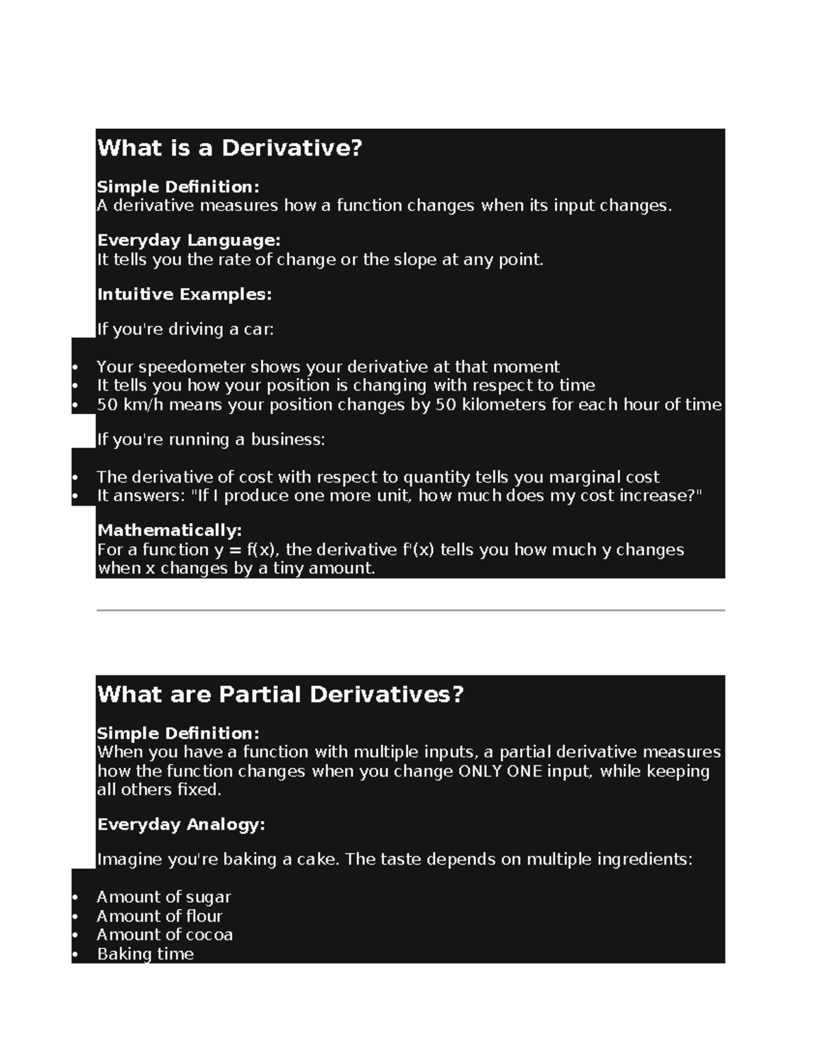 Differential Calculus: Understanding Derivatives and Partial ...