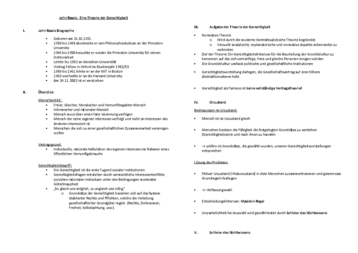john rawls eine theorie der gerechtigkeit