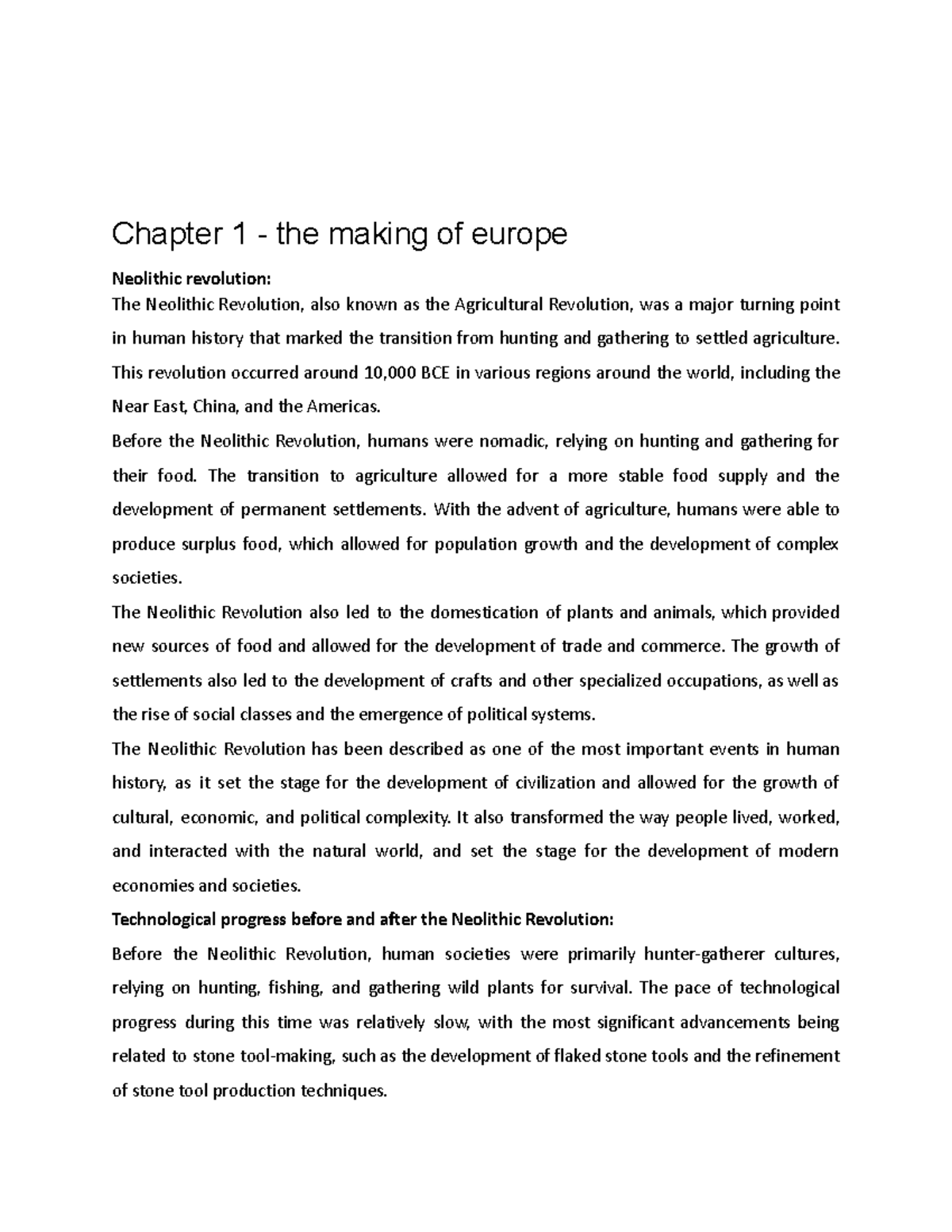 Economic History 101: Chapter 1 - The Making of Europe Insights - Studocu
