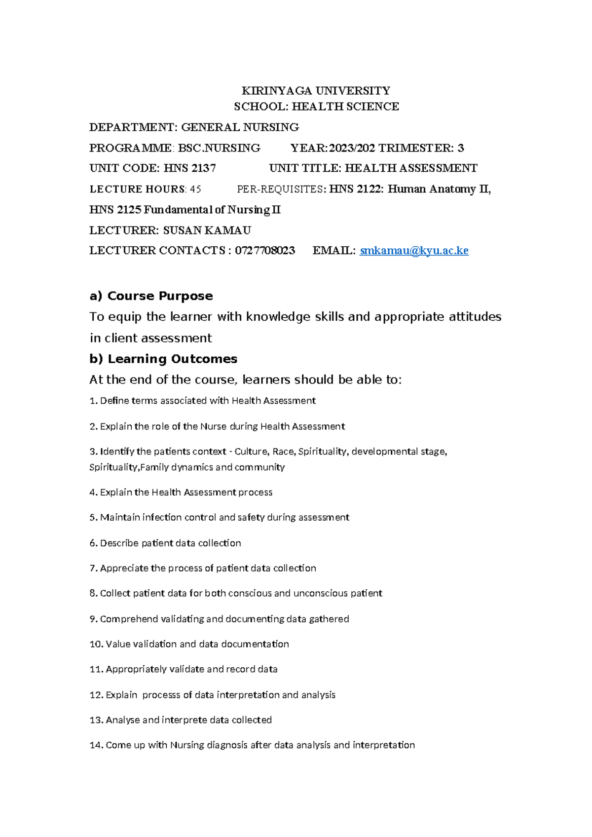 HA 24 course outline - Pathophysiology question and answers pdf ...