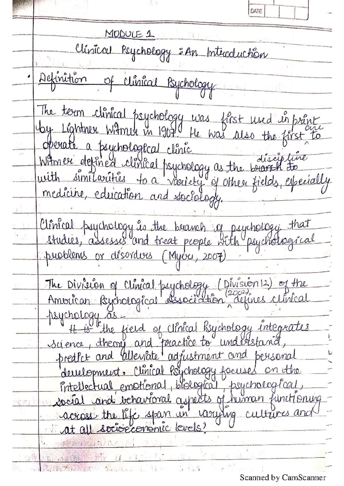 Clinical Psychology NINC 2017 - Comprehensive Notes & Historical ...