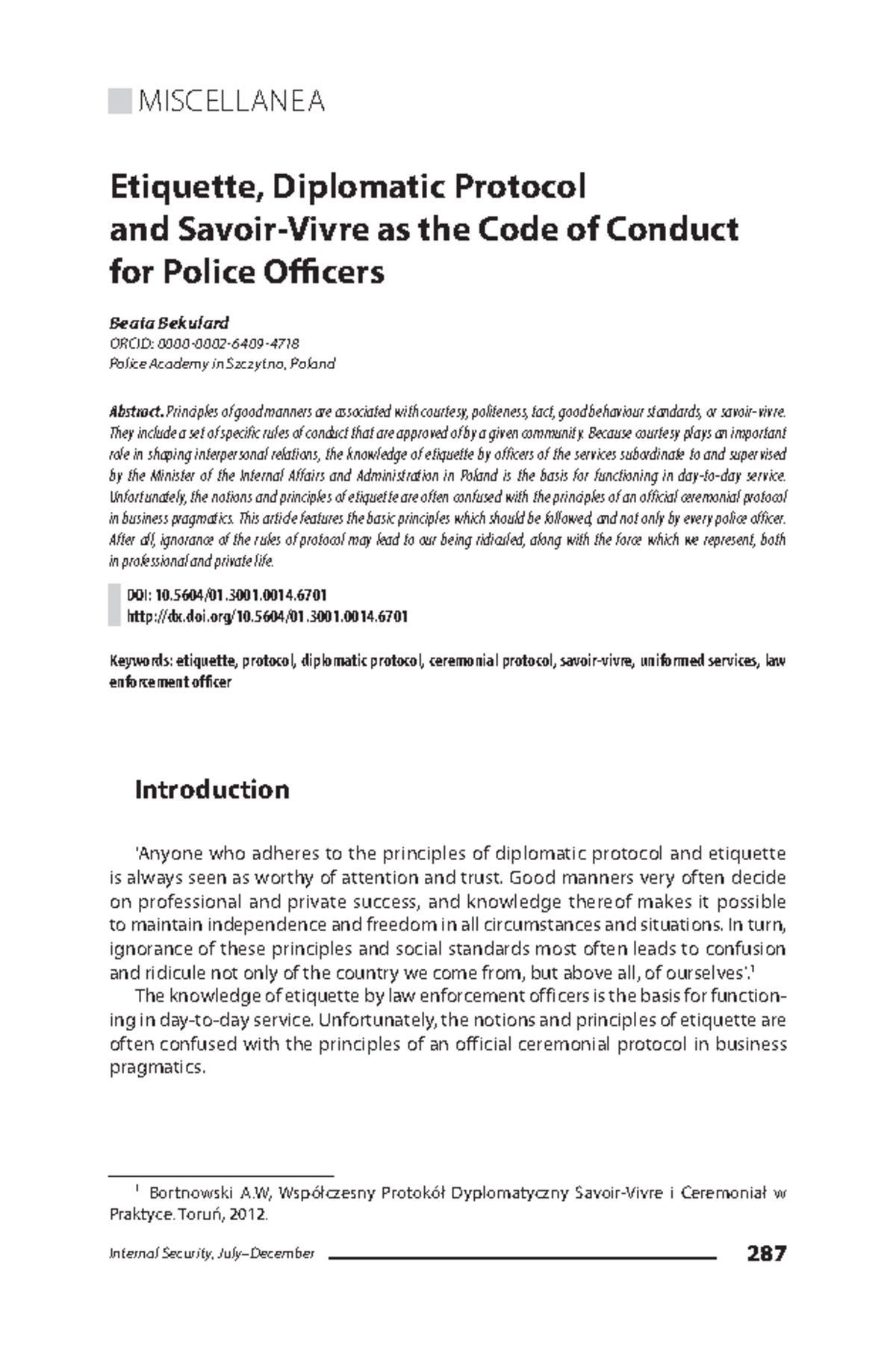 Etiquette and Diplomatic Protocol Code for Police Officers: A Guide ...