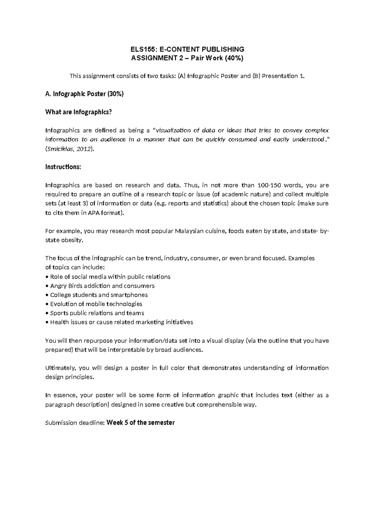 Assignment 2 - Infographic Poster - ELS155: E-CONTENT PUBLISHING ...