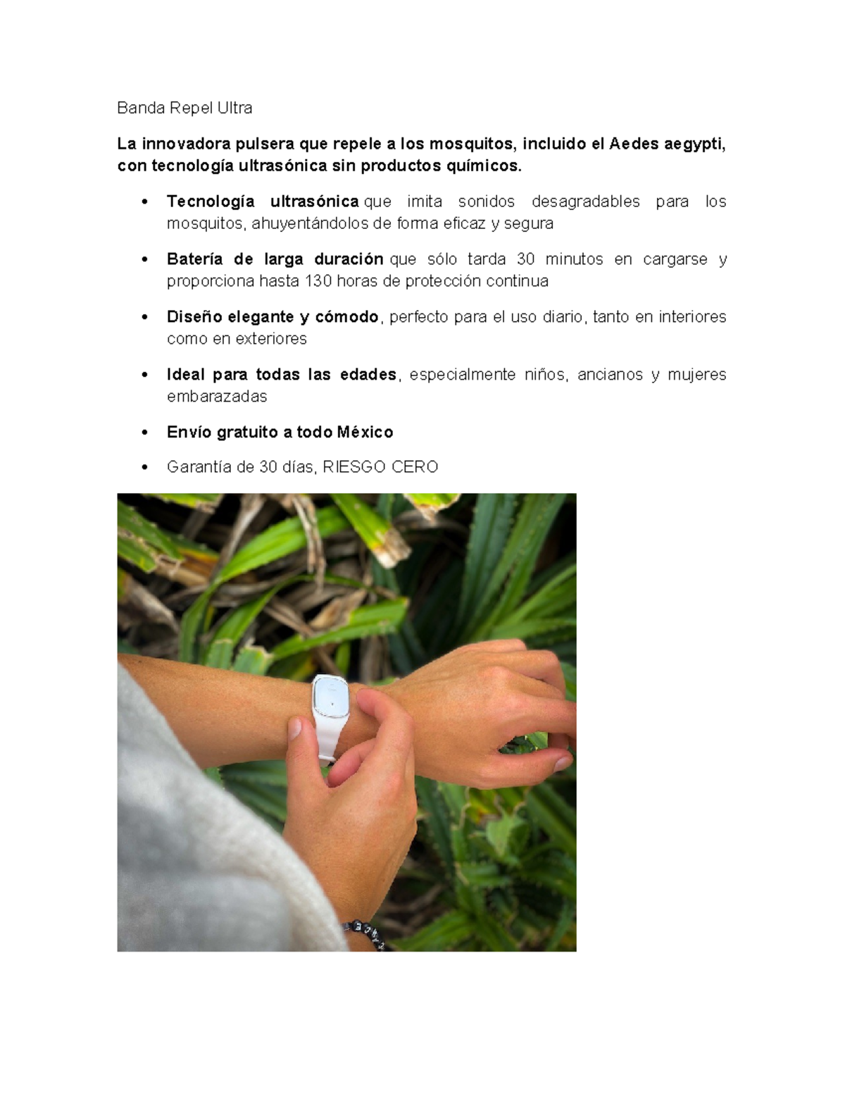 Banda Repel Ultra: Eficacia y Tecnología contra Mosquitos - Studocu