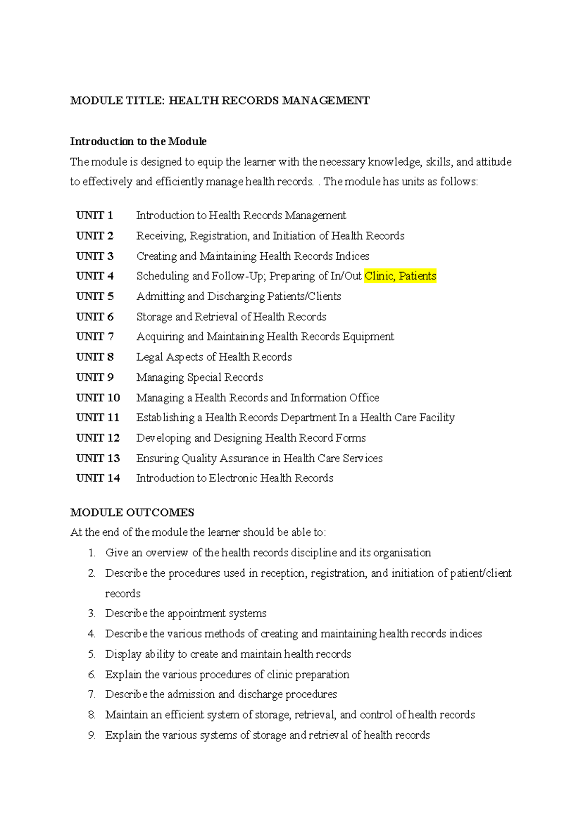 Health Records Management Notes: HRA 101 Comprehensive Guide - Studocu