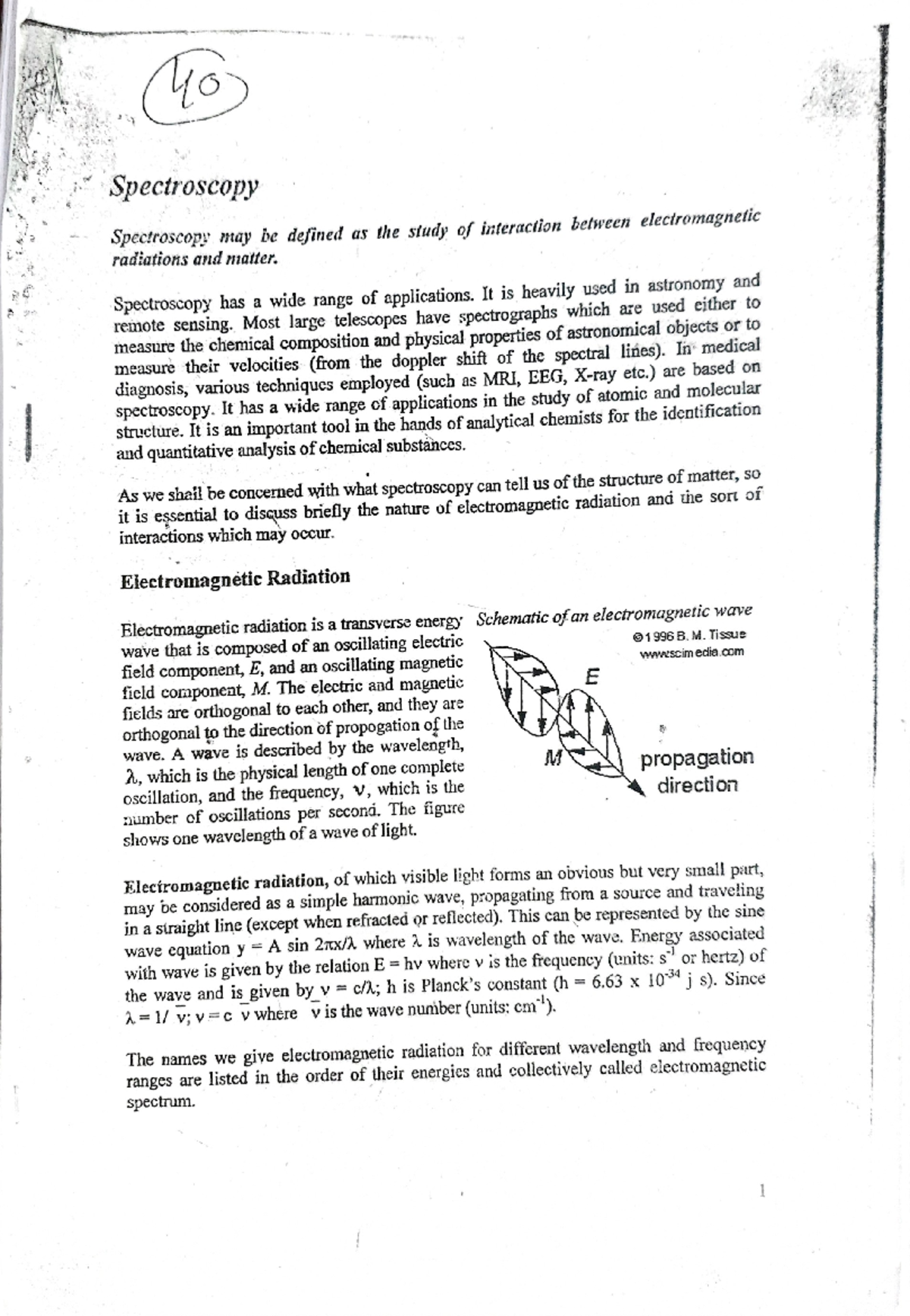Spectroscopy Notes - Spectroscopy Spectroscopy may be defined as the ...
