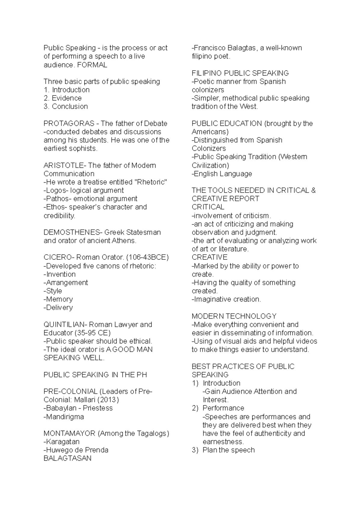 Lecture Notes - Purposive Communication: Public Speaking Essentials ...