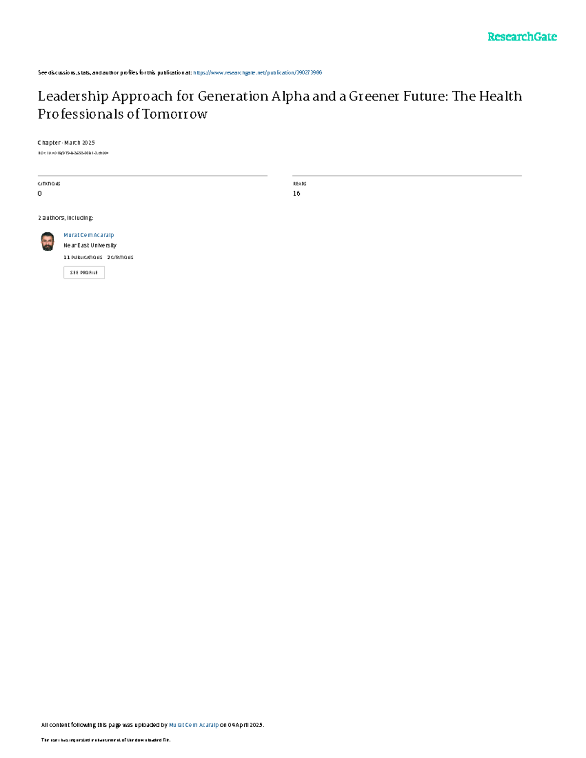 Leadership Approaches for Generation Alpha: Shaping Sustainable Health ...